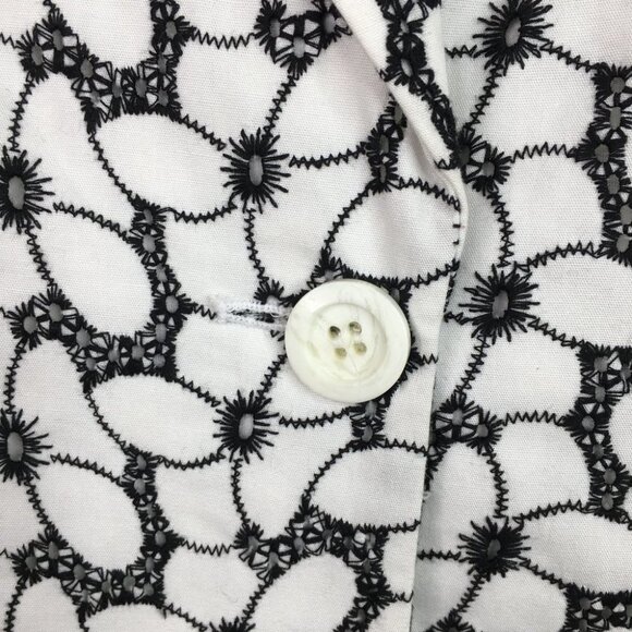 ALFANI 100% Cotton Black and White Jacket Blazer Size 10P - Picture 2 of 7